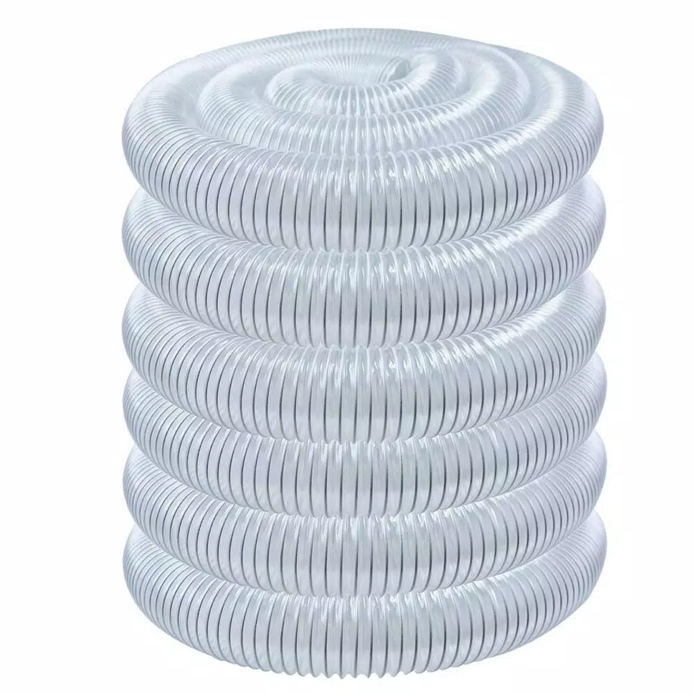 POWERTEC 3 in. x 50 ft. Clear Vue PVC Dust Collection Flexible Heavy-Duty Hose