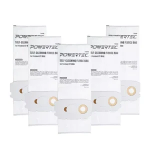 POWERTEC Self Cleaning Replacement Filter Bags for Festool CT Midi Flexible Fleece Filter Bag for Festool 498411 (5-Pack)