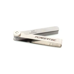 POWERTEC 26-Blade 0.0015-0.025 in. Feeler Gauge Dual Marked Imperial and Metric Measuring Tool