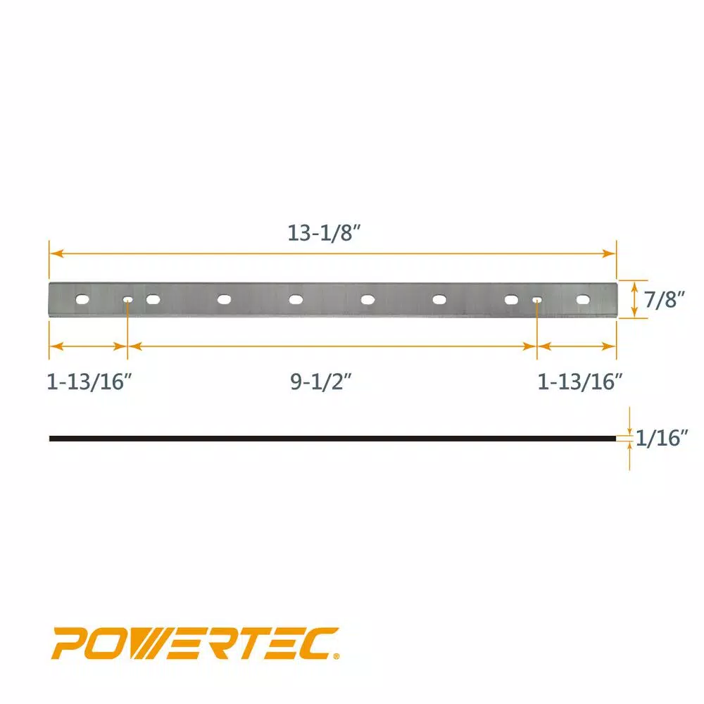 POWERTEC 13 in. HSS Planer Blades for DeWalt DW735 (Set of 3)