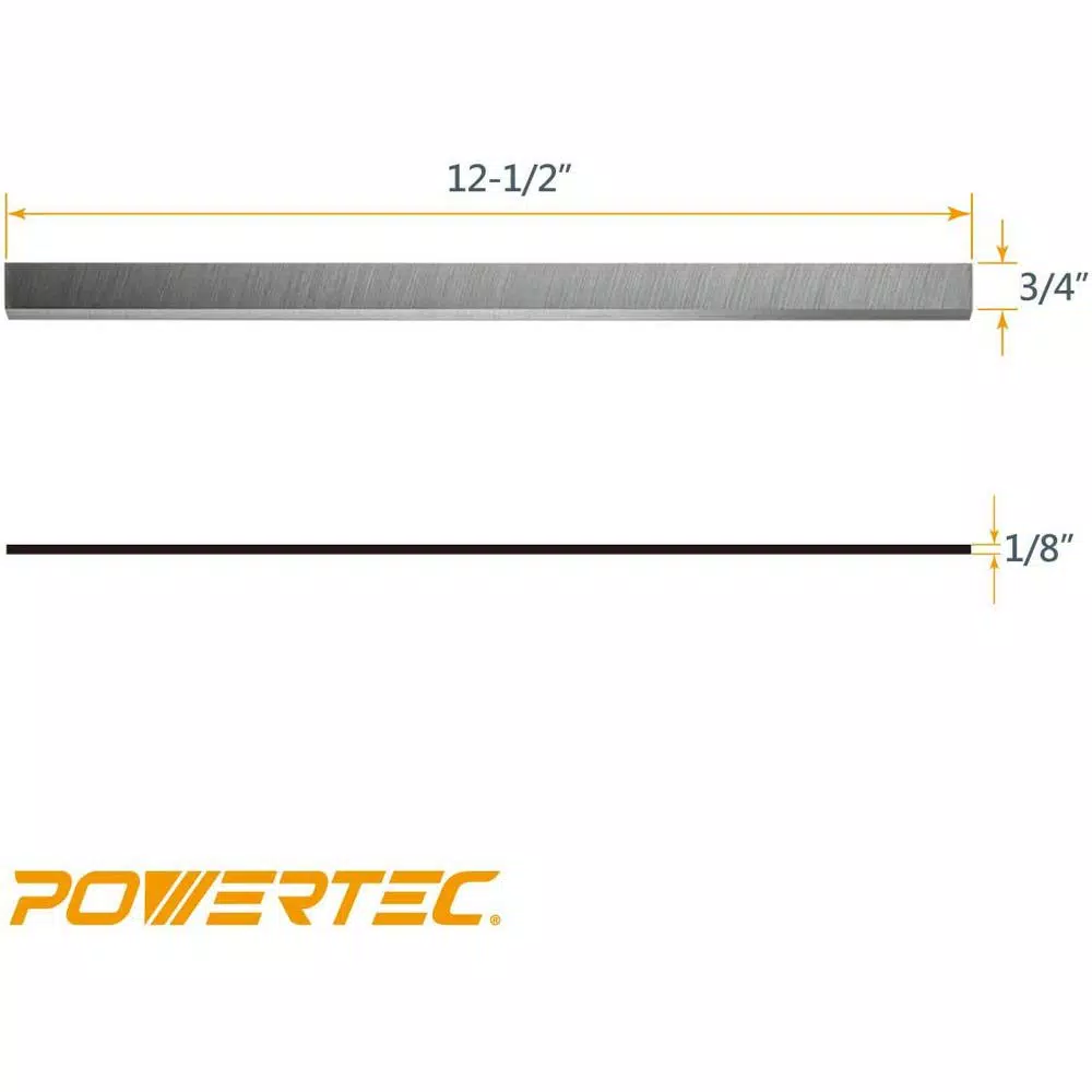 POWERTEC 12-1/2 in. x 3/4 in. x 1/8 in. High-Speed Steel Planer Knives (Set of 2)