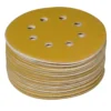 POWERTEC 5 in. A/O Hook and Loop 8-Hole Sanding Disc Assortment Grits in Gold (100-Pack)