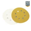 POWERTEC 5 in. 8-Hole 80-Grit Hook and Loop Sanding Discs in Gold (50-Pack)