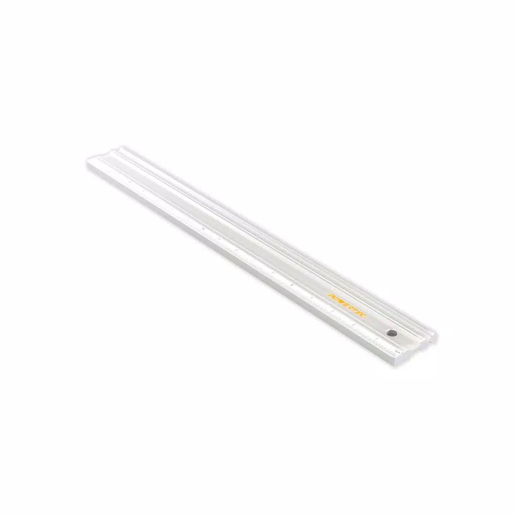 POWERTEC 18 in. Anodized Aluminum Straight Edge Ruler Etched in Both Millimeter and Inch Calibrations