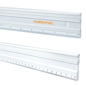 POWERTEC 38 in. Anodized Aluminum Straight Edge Ruler, Etched in Both Millimeter And Inch Calibrations