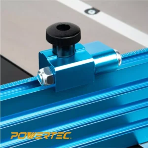 POWERTEC 24 in. x 3 in. Table Saw Precision Miter Gauge System Multi-Track Fence with 27 Angle Stops