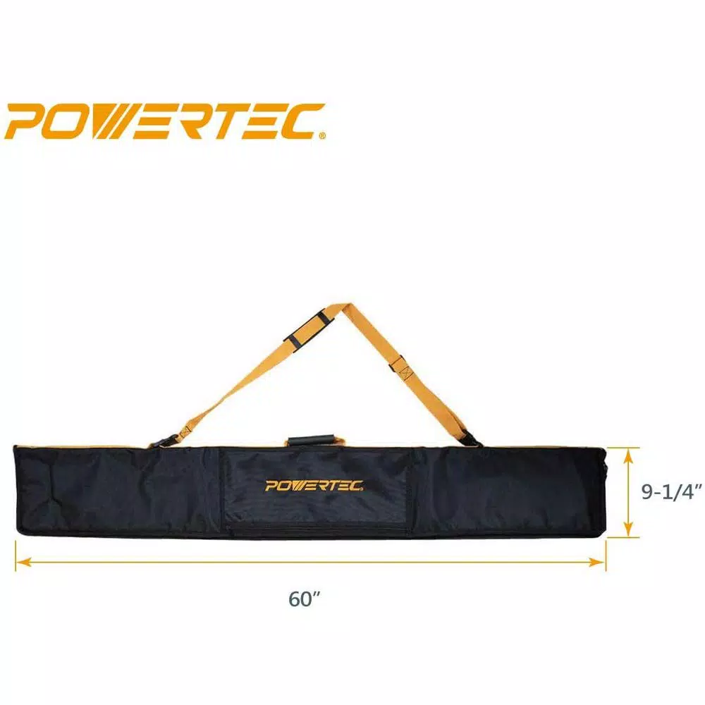 POWERTEC 60 in. Premium Guide Rail Bag with Dual-Sided Padding for Secure Rail Placement