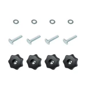POWERTEC T-Track Knob Kit with 7 Star 5/16 in.-18 Threaded Knob, Bolts and Washers for Woodworking Jigs and Fixtures (Set of 4)