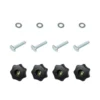 POWERTEC T-Track Knob Kit with 7 Star 1/4 in. -20 Threaded Knobs, Bolts and Washers for Woodworking Jigs and Fixtures (Set of 4)