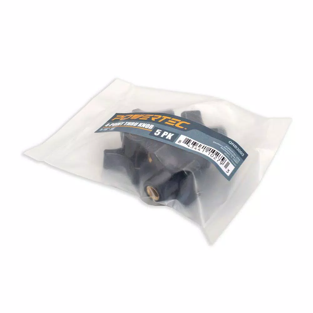 POWERTEC 5/16 in.-18, 4-Point Thru Knob (5-Pack)