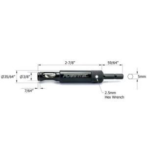 POWERTEC Self Centering Steel Drill Bit with 5 mm Hex Shank
