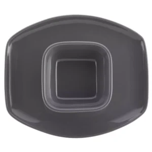 Rachael Ray Cityscapes Dark Sea Salt Gray Ceramic Hot Chip and Dip Set
