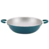 Rachael Ray Create Delicious Aluminum Nonstick Wok, 14.25-Inch, Teal Shimmer