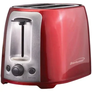 Brentwood Appliances 1-Cup Red Coffee Maker with Mug and 2-Slice Red Extra-Wide Slot Toaster
