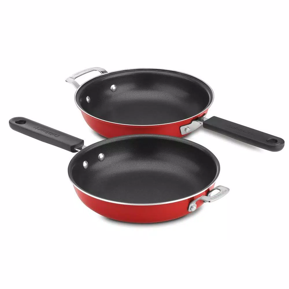 Cuisinart 2-Piece Aluminum Nonstick Frittata Pan Set in Red