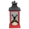 Northlight 12 in. Red and Black LED Candle With Deer Christmas Lantern