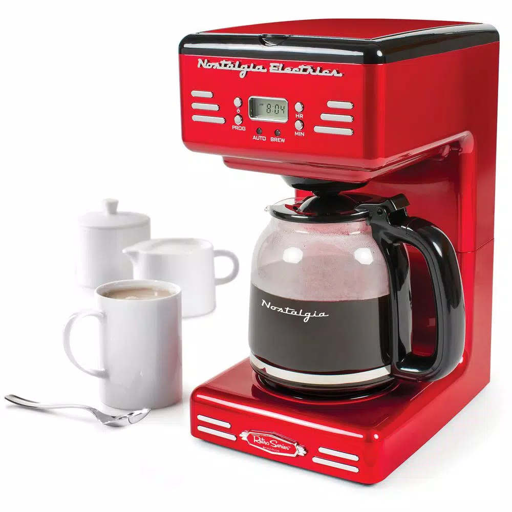Nostalgia 12-Cup Red Coffee Maker with Keep Warm Function