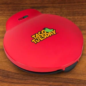 Nostalgia 900 W Red Quesadilla Maker with Extra Stuffing Latch
