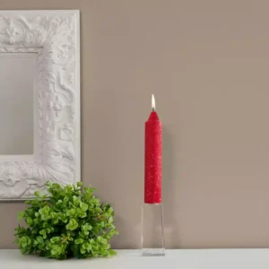 ROOT CANDLES 7 in. Timberline Collenette Red Dinner Candle (Box of 4)