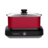 West Bend 5 qt. Red Non-Stick Versatility Slow Cooker with 5-Temperature Settings Includes Travel Lid and Thermal Tote