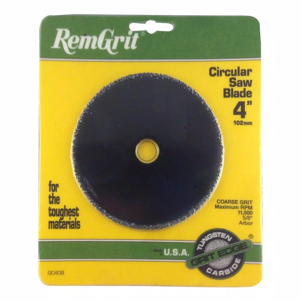 RemGrit 4 in. Diameter 5/8 in. Arbor Coarse Grit Carbide Grit Circular Saw Blade