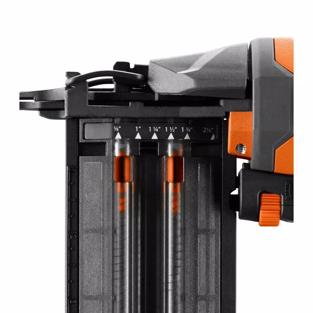 RIDGID 18-Gauge 2-1/8 in. Brad Nailer w/ CLEAN DRIVE Technology, Tool Bag, and Sample Nails w/ 1/4 in. 50 ft. Lay Flat Air Hose