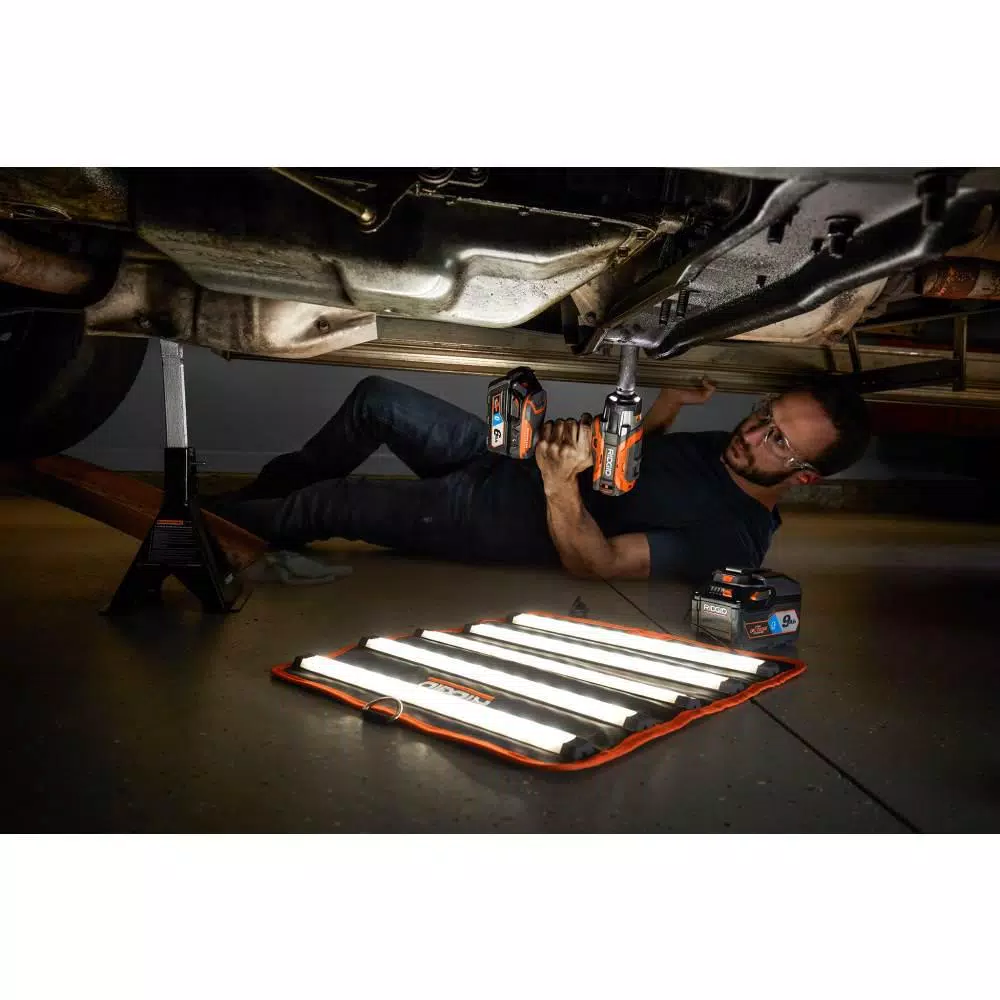 RIDGID 18-Volt Lithium-Ion Brushless Cordless OCTANE 1/2 in. Impact Wrench and LED Mat Light Kit (Tools Only)