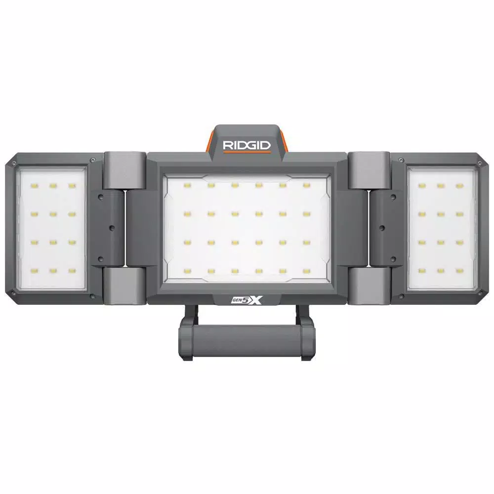 RIDGID 18-Volt Hybrid Folding Panel Light with 18-Volt Lithium-Ion 2.0 Ah Battery and Charger Kit