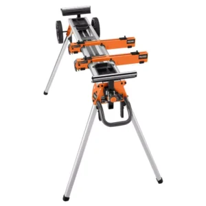 RIDGID 15 Amp 10 in. Dual Miter Saw with LED Cut Line Indicator and Professional Compact Miter Saw Stand