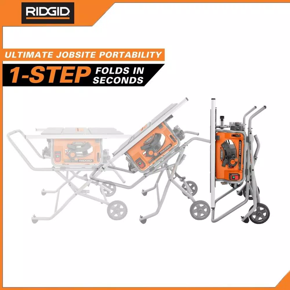 RIDGID 10 in. Pro Jobsite Table Saw with Stand