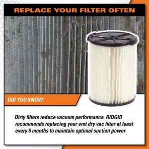 RIDGID Standard Pleated Paper Filter and Wet Application Foam Filter for Most 5 Gal. and Larger RIDGID Wet/Dry Shop Vacuums
