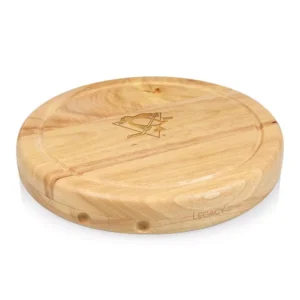 Picnic Time Pittsburgh Penguins 10.20 in. Natural Wood Cheese Board and Tool Set