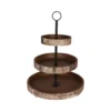 DesignOvation White Rustic Brown/Black Decorative Tray