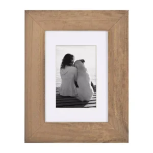 DesignOvation Museum 5 in. x 7 in. Matted to 3.5 in. x 5 in. Rustic Brown Picture Frame (Set of 4)