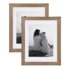 DesignOvation Museum 14 in. x 18 in. Matted to 11 in. x 14 in. Rustic Brown Picture Frame (Set of 2)