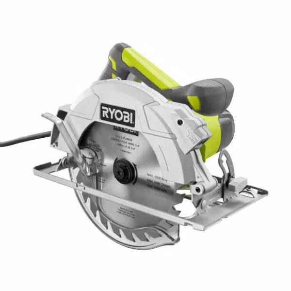 RYOBI 15 Amp Corded 7-1/4 in. Circular Saw with EXACTLINE Laser Alignment System, 24T Carbide Tipped Blade, Edge Guide and Bag
