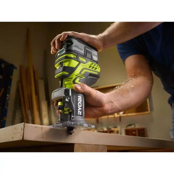 RYOBI 18-Volt ONE+ Cordless Fixed Base Trim Router (Tool Only) with ...