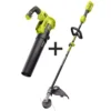 RYOBI 40-Volt X Lithium-Ion Cordless Attachment Capable String Trimmer and 40-Volt Lithium-Ion Cordless Blower (Tools-Only)
