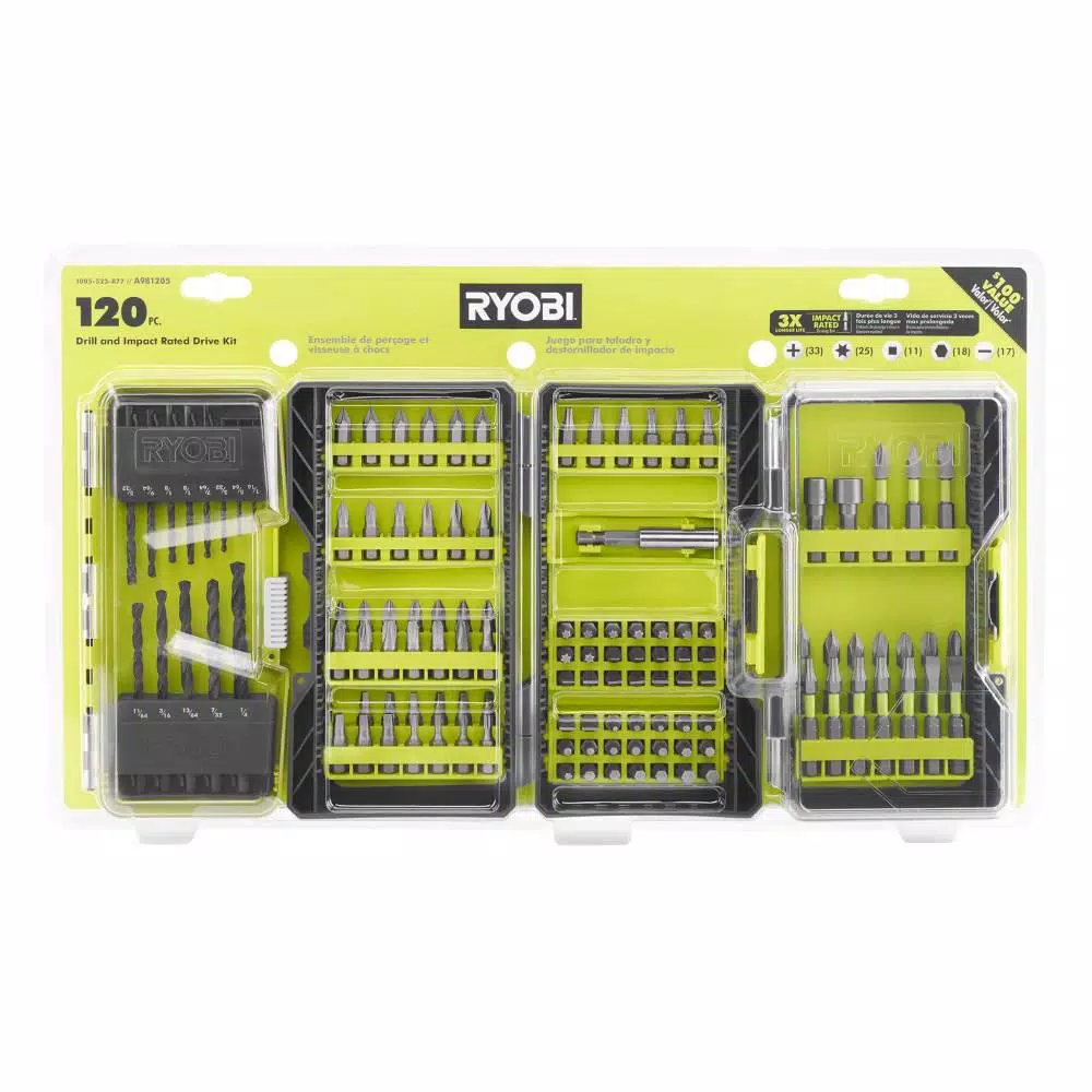 RYOBI 120-Piece Drill and Impact Rated Drive Kit