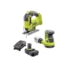 RYOBI 18-Volt ONE+ Cordless Orbital Jig Saw and 5 in. Random Orbit Sander with 2.0 Ah Battery and Charger