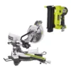 RYOBI 15 Amp 10 in. Sliding Compound Miter Saw and 18-Volt Cordless Airstrike ONE+ Brad Nailer