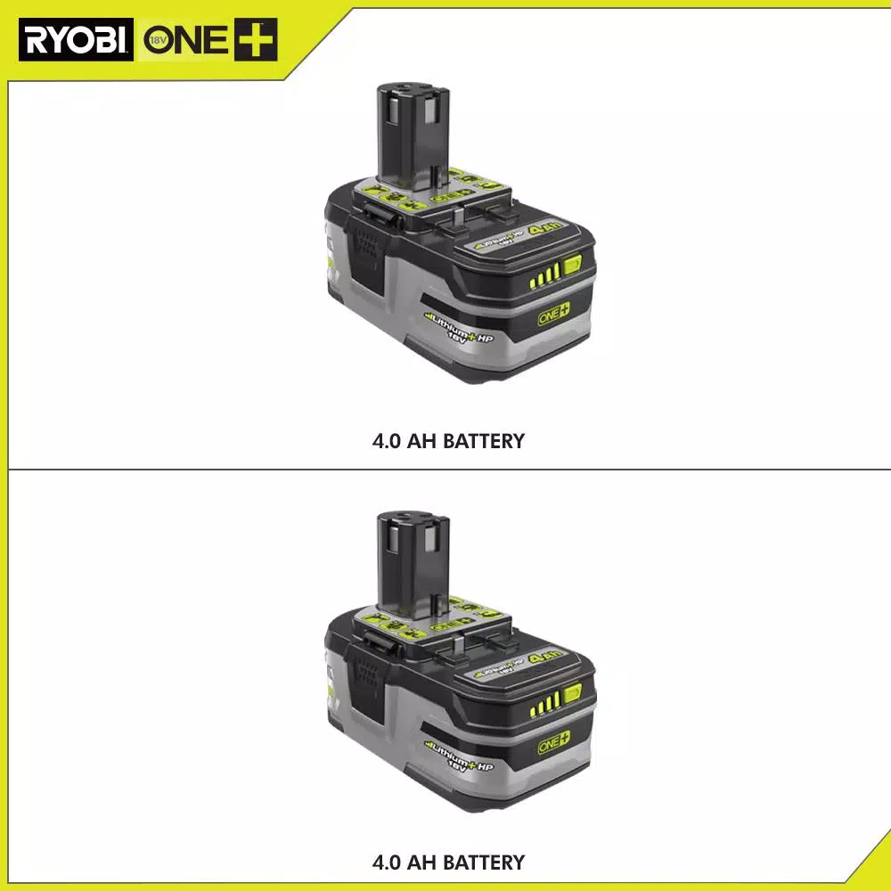RYOBI 18-Volt ONE+ Lithium-Ion 4.0 Ah LITHIUM+ HP High Capacity Battery 2-Pack