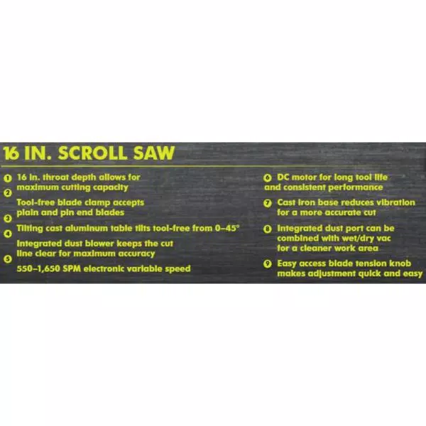 RYOBI 1.2 Amp Corded 16 in. Scroll Saw