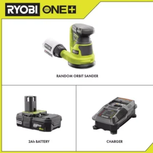 RYOBI 18-Volt ONE+ Cordless 5 in. Random Orbit Sander with 2.0 Ah Battery and Charger Kit