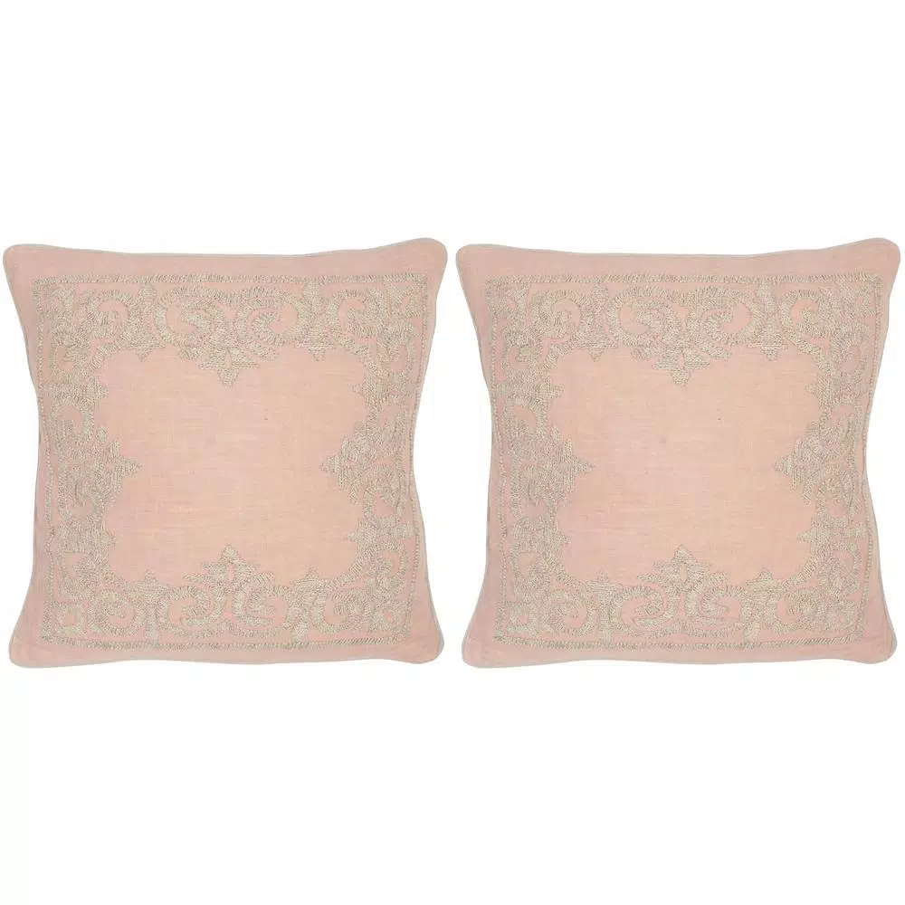 Safavieh Florentine Petal Geometric Down Alternative 20 in. x 20 in. Throw Pillow (Set of 2)