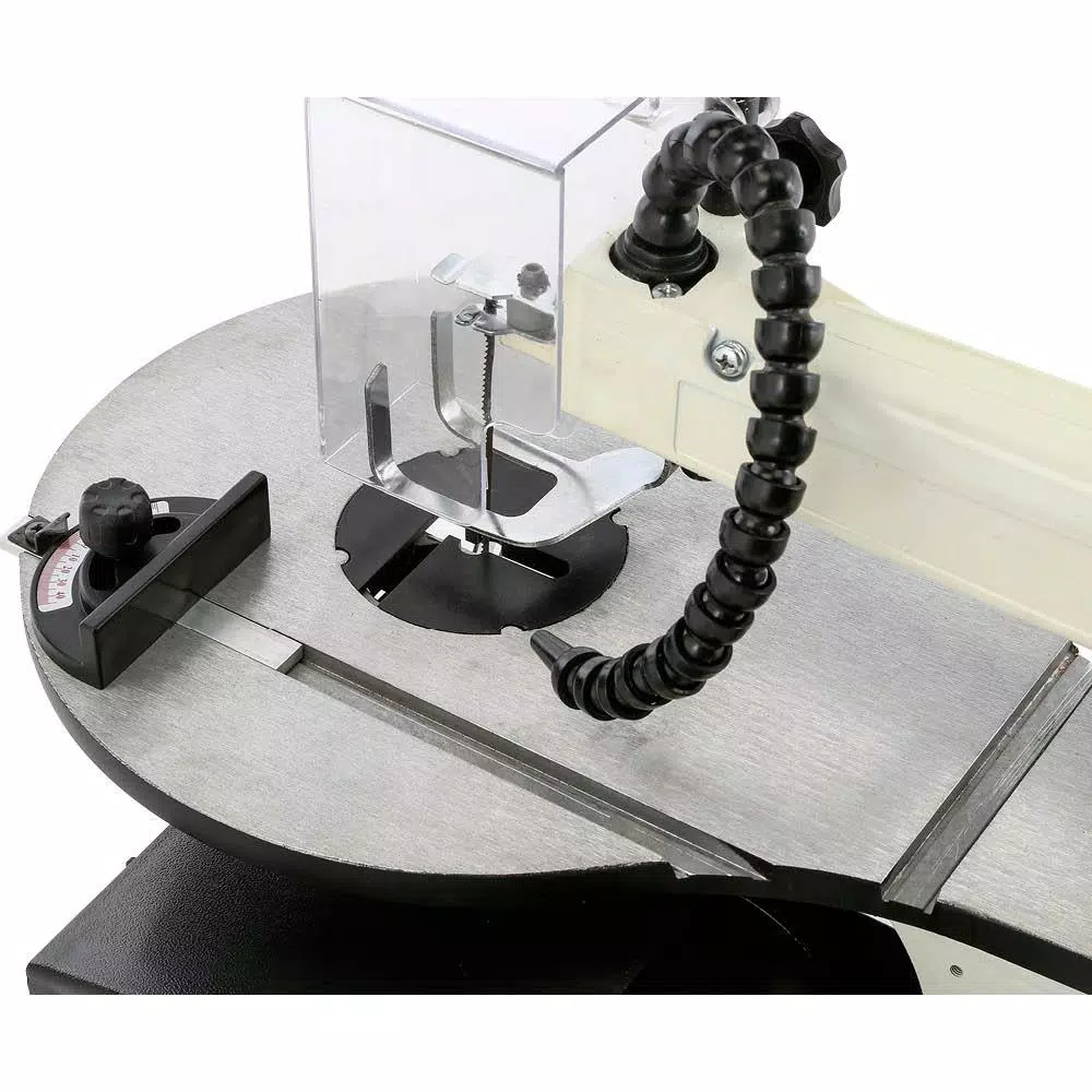 Shop Fox 16 in. VS Scroll Saw with Foot Switch, LED, Miter Gauge and Rotary Shaft