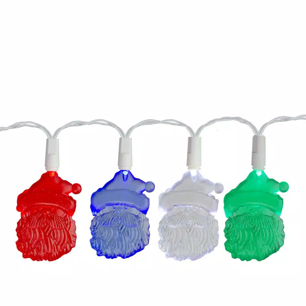 Sienna Set of 20 LED Multi-Color Santa Claus Christmas Lights in White Wire