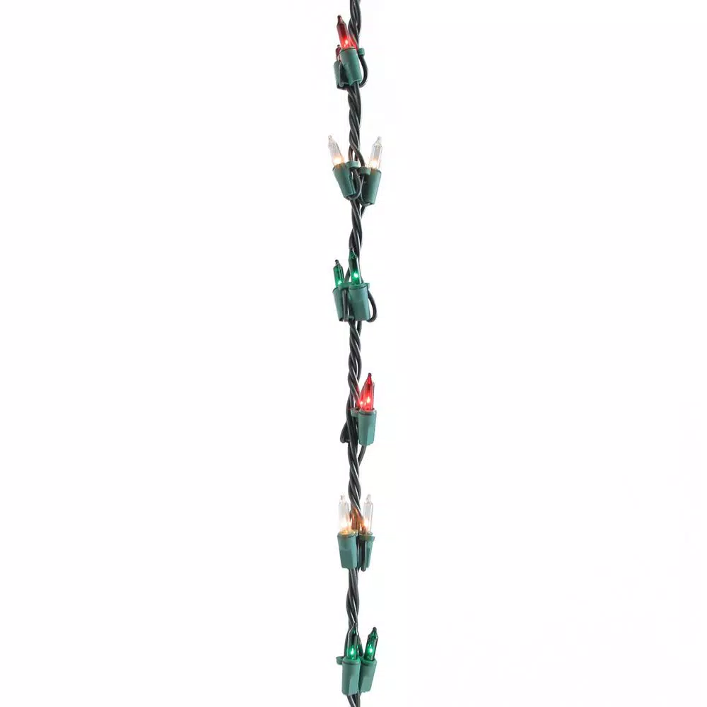 Sienna 100-Light Clear and Green Shimmering Christmas Garland Mini Lights with 9 ft. Green Wire