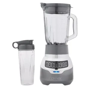 BLACK+DECKER PowerCrush 48 oz. 3-Speed Silver Digital Blender with Travel Cup