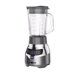 BLACK+DECKER PowerCrush 48 oz. 3-Speed Silver Digital Blender with Travel Cup